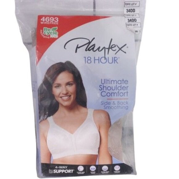 NEW Playtex 18 Hour Ultimate Shoulder Comfort Wireless Bra Toffee Size 34DD 4693 - Picture 1 of 4